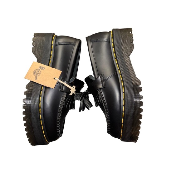 New w/Tags! Dr Martens Tassel Loafers Black Leather Platform Lug Sole Mens 8 - Picture 8 of 16